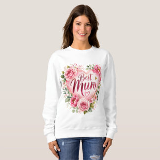Camiseta Best Mum Aquarell Blumenherz Design