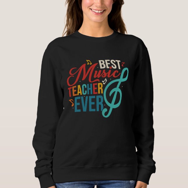 Camiseta Best Music Teacher Ever Education Notes Instrument (Frente)