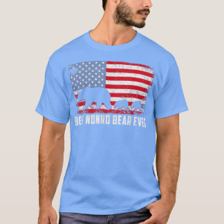 Camiseta Best Nonno Bear Ever USA American Flag Father's Da