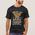 Camiseta Best Of 1952 70 Years Old Gifts 70th Birthday Gift<br><div class="desc">Best Of 1952 70 Years Old Gifts 70th Birthday Gift For Men</div>
