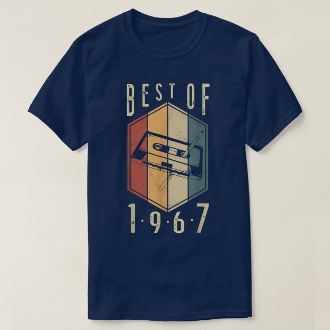 Camiseta Best Of 1967 55 Year Old Gifts Cassette Tape 55th  (Frente do Design)