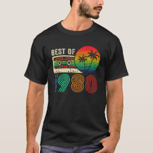 Camiseta Best Of 1980 42Nd Birthday Vintage Cassette Limite