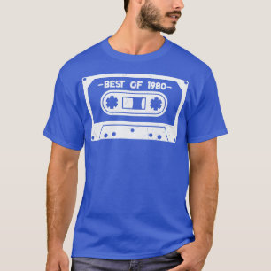 Camiseta Best of 1980 Retro Cassette Tape 1980 Aniversário