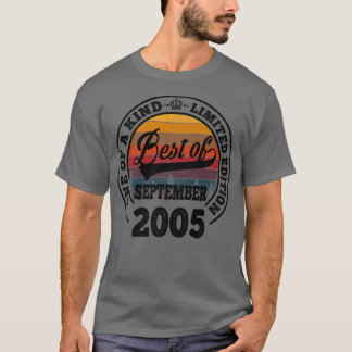 Camiseta Best Of Setembro 2005 17th Birthday Gift For 17 Y