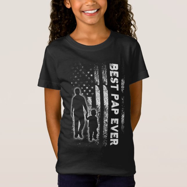 Camiseta Best Pap Ever USA Flag Dia de os pais Grandpa Gift (Frente)