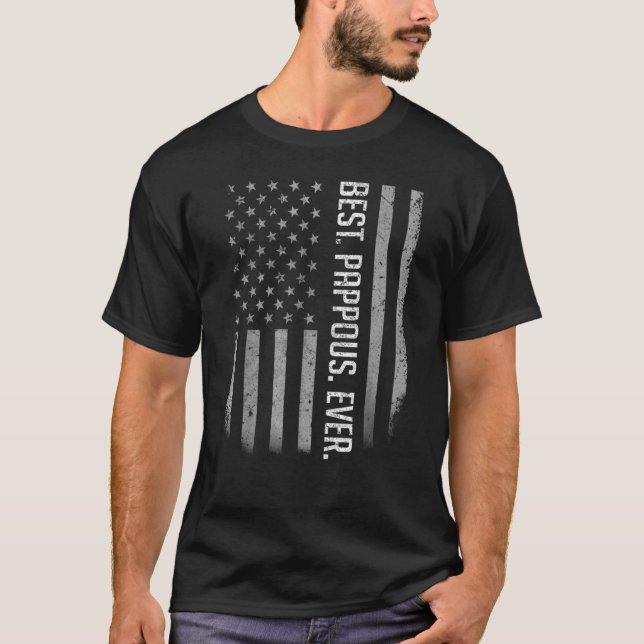 Camiseta Best Pap Pous Ever American Flag   For Father's Da (Frente)
