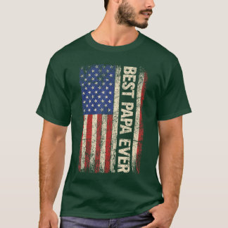 Camiseta Best Papa Ever US American Flag Gifts for Fathers 