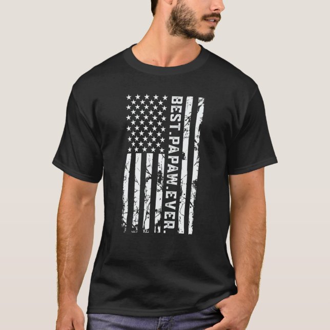 Camiseta Best Papaw Ever American Flag (Frente)