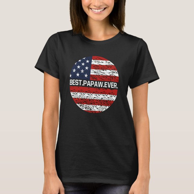Camiseta Best Papaw Ever American Flag  1 (Frente)