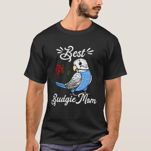 Camiseta Best Parrot Mom I Blue Budgie Budgerigar (Frente)