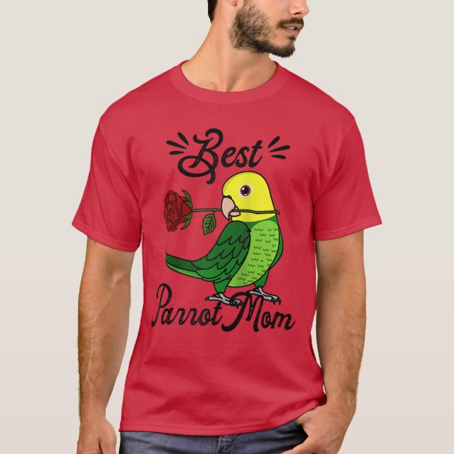 Camiseta Best Parrot Mom I Double Yellowheaded Amazon Baseb (Frente)
