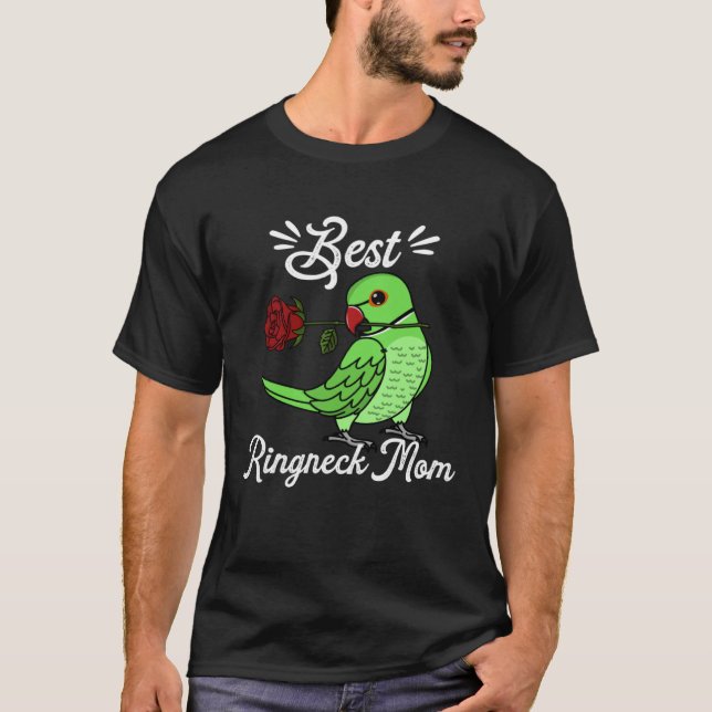 Camiseta Best Parrot Mom I Green Indian Ringneck (Frente)