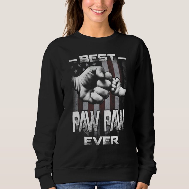 Camiseta Best Paw Paw Ever Fist bump USA Flag Father's Day (Frente)