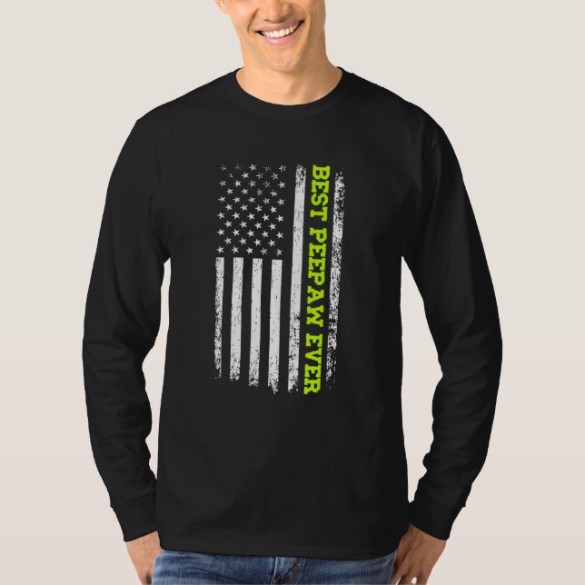 Camiseta Best PeePaw Ever 4th Of July American Flag Patriot (Frente)