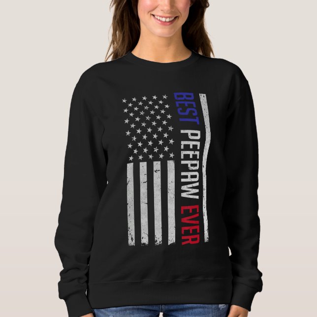 Camiseta Best Peepaw Ever American Flag  For Fathers Day Pe (Frente)