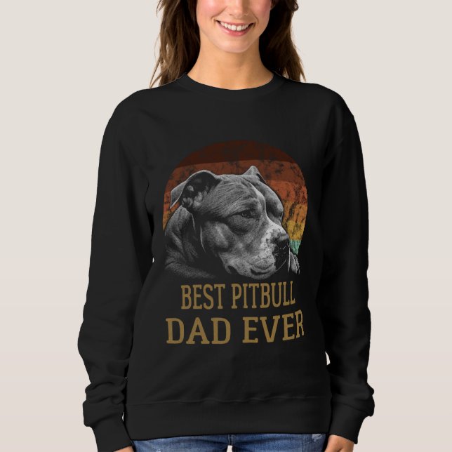 Camiseta Best Pitbull Dad Ever Father day Vintage (Frente)