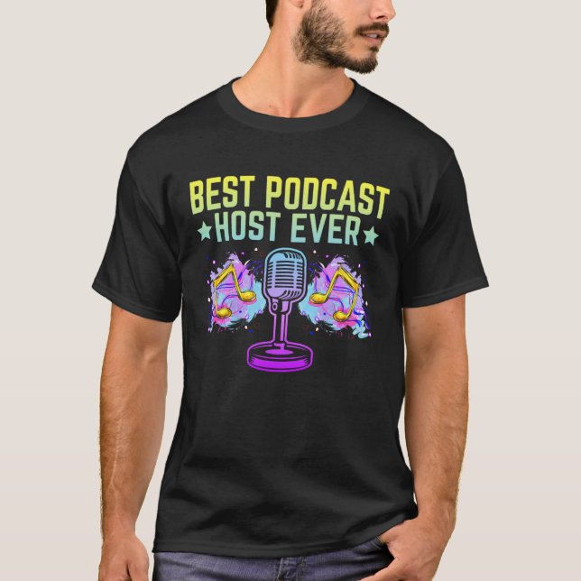 Camiseta Best Podcast Host Ever  Podcaster Podcasting Inter (Frente)