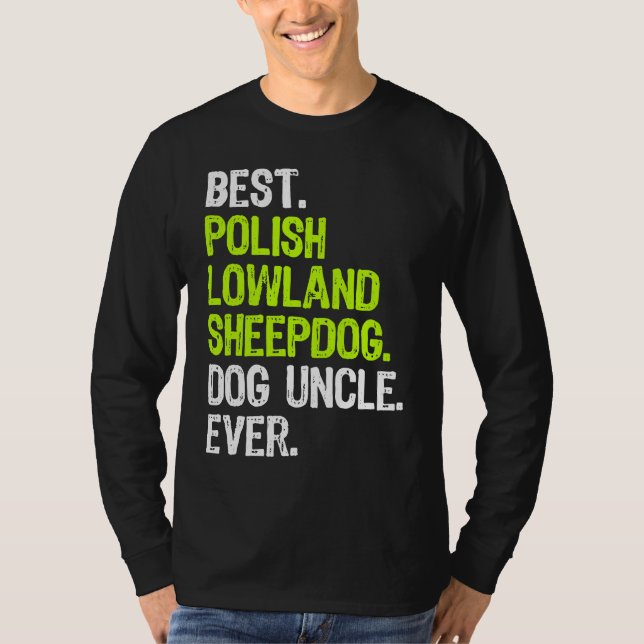 Camiseta Best Polish Lowland Sheepdog Dog Uncle Ever (Frente)