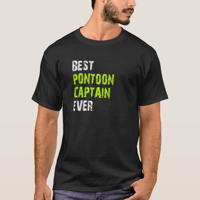 Camiseta Best Pontoon Captain Ever Pontoon Boat Party Vinta (Frente)