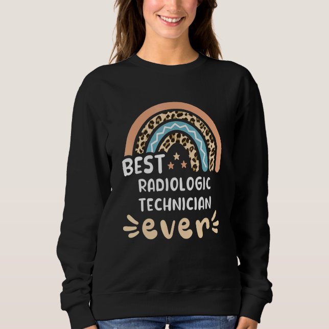 Camiseta Best Radiologic Technician Ever Leopard Rainbow Mo (Frente)