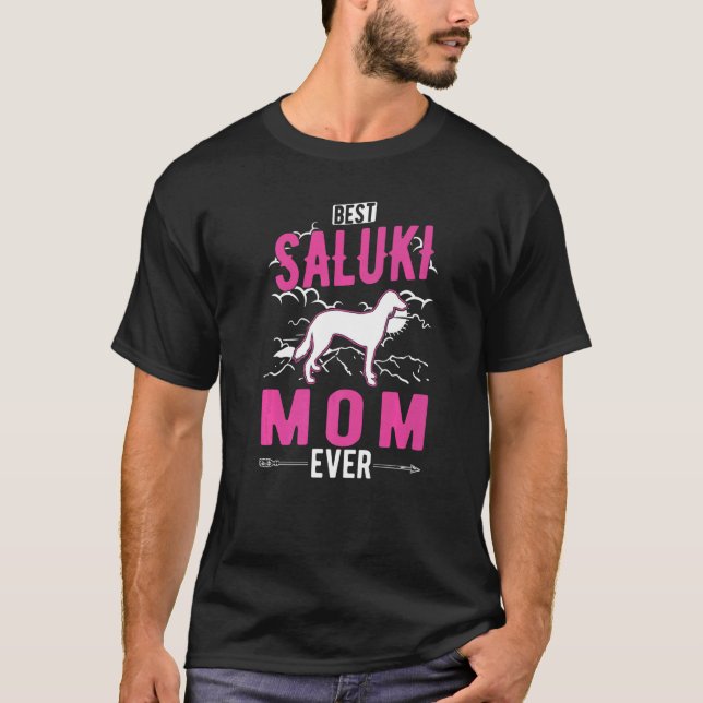Camiseta Best Saluki Mom Ever   (Frente)