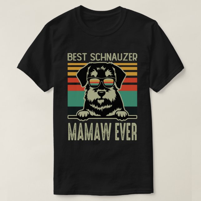 Camiseta Best Schnauzer MAMAW EVER Vintage (Frente do Design)