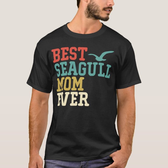 Camiseta Best SEAGULL Mom Ever  Vintage Retro (Frente)