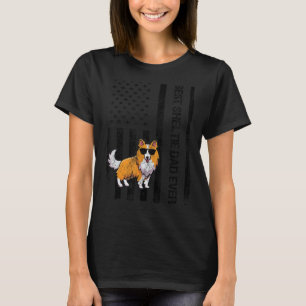 Camiseta Best Sheltie Pai Ever USA Flag Funny Shetland Shea