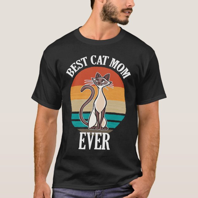 Camiseta Best Siamese Cat Mom Ever  Cat (Frente)