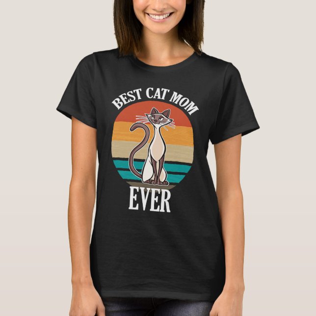 Camiseta Best Siamese Cat Mom Ever  Cat (Frente)