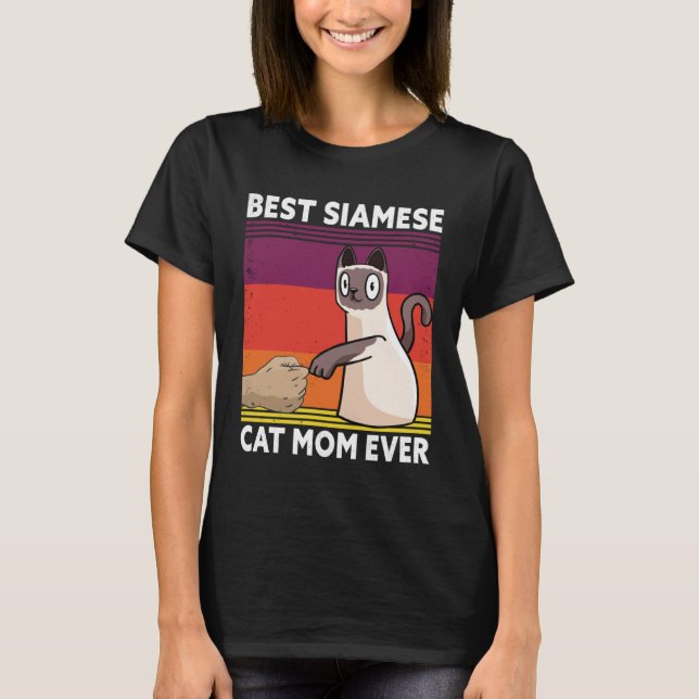 Camiseta Best Siamese Cat Mom Ever  Cat (Frente)