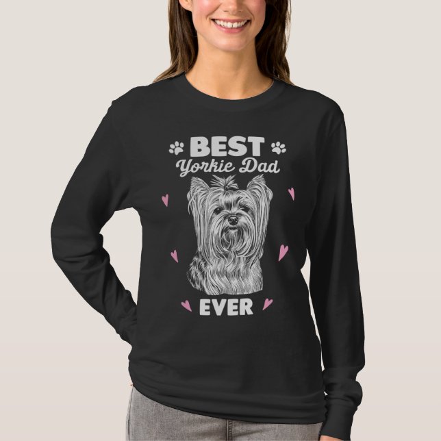 Camiseta Best Yorkie Dad Yorkshire Terrier Dog (Frente)