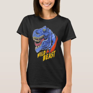 Camiseta Besta Selvagem Dinossauro rex Maior Rosto Assustad