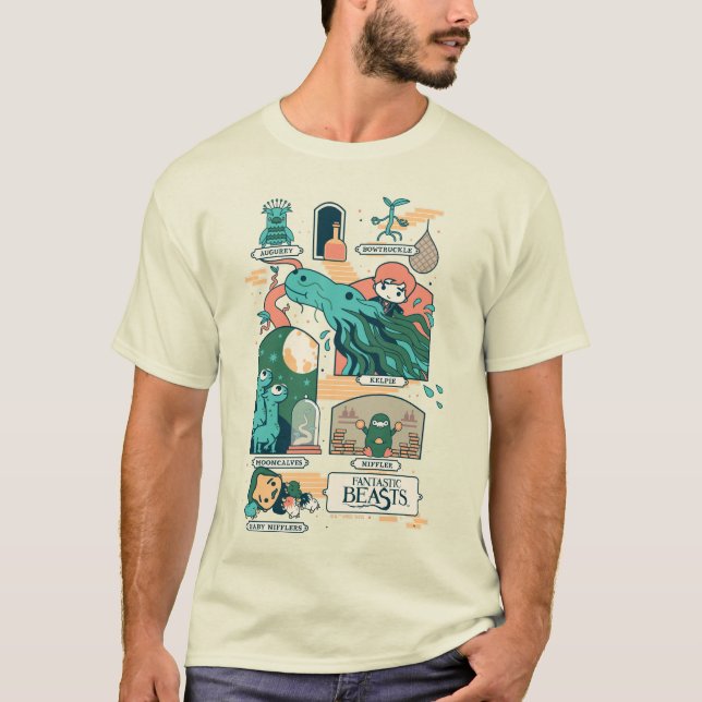 Camiseta Bestas Fantásticas de Cartoon (Frente)