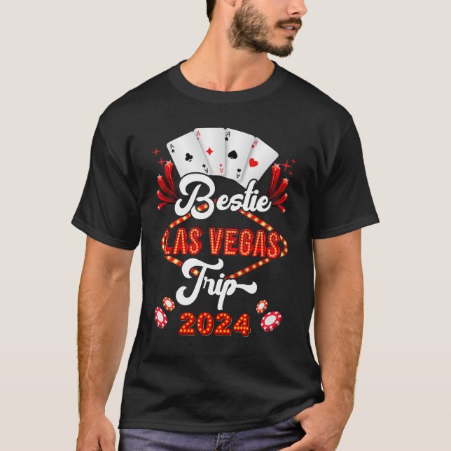 Camiseta Bestie Las Vegas Trip 2024 Férias na Esquadra Irmã (Frente)