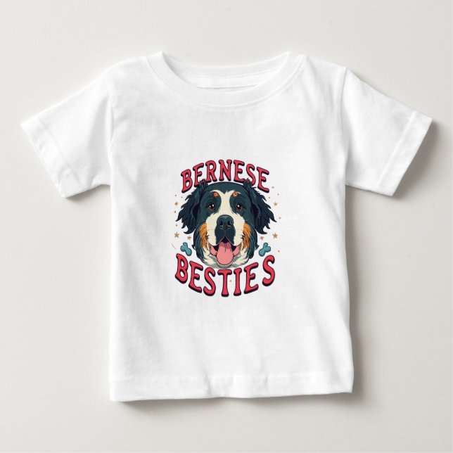 Camiseta Besties Bernesas - Amizade com a Montanha Bernesa (Frente)