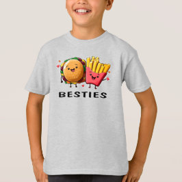 Camiseta Besties Cheeseburger E Fries Os Melhores Amigos