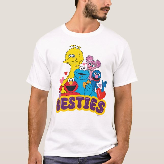 Camiseta Besties De Namorados Da Rua Sésamo (Frente)