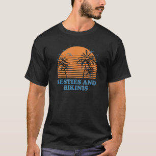 Camiseta Besties E Bikinis Beach Amigos Ocean Buddy Natação