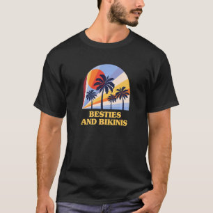 Camiseta Besties E Bikinis Beach Amigos Ocean Buddy Natação