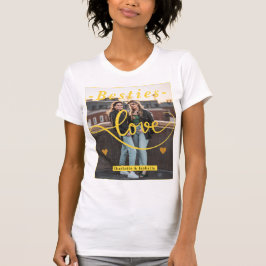 Camiseta Besties Love - Custom Names & Photo Collage (Amor