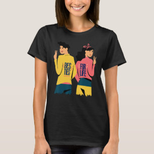 Camiseta Besties Para A Vida, Melhor Amigo 4.o Dia de Amiza