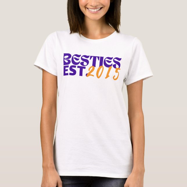 Camiseta Besties Personalizadas, Melhores Amigos, Meninas F (Frente)