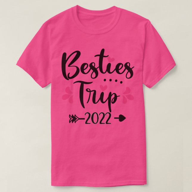 Camiseta Besties Trip 2022 Melhor Viagem de Férias Amigo (Frente do Design)