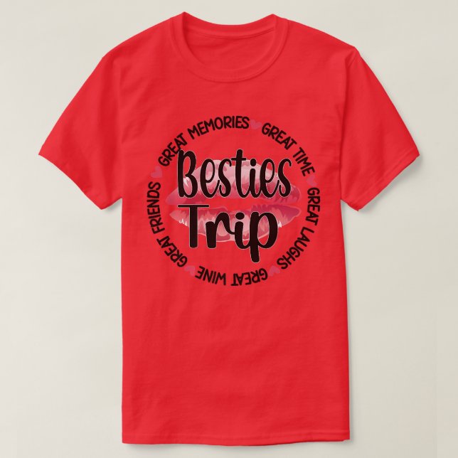 Camiseta Besties Trip Best Friend Vacend Viagem Girls Nig (Frente do Design)
