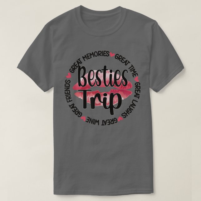 Camiseta Besties Trip Best Friend Vacend Viagem Girls Nig (Frente do Design)