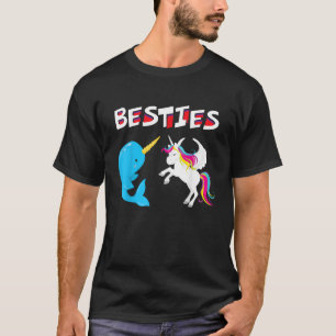 Camiseta Besties Unicórnio Engraçado e Narval Bale