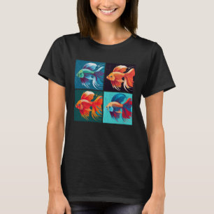Camiseta Beta Fish Pop Ilustração de Animais Coloridos