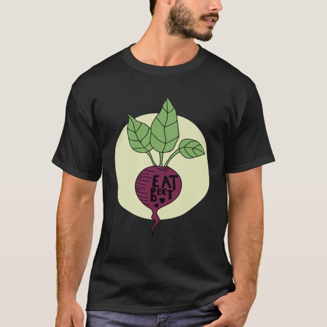 Camiseta Beterraba Vegetariana Dieta Saudável à Base de Pla (Frente)