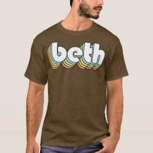 Camiseta Beth Retro Rainbow Tipografia Estilo Desvanecido 2